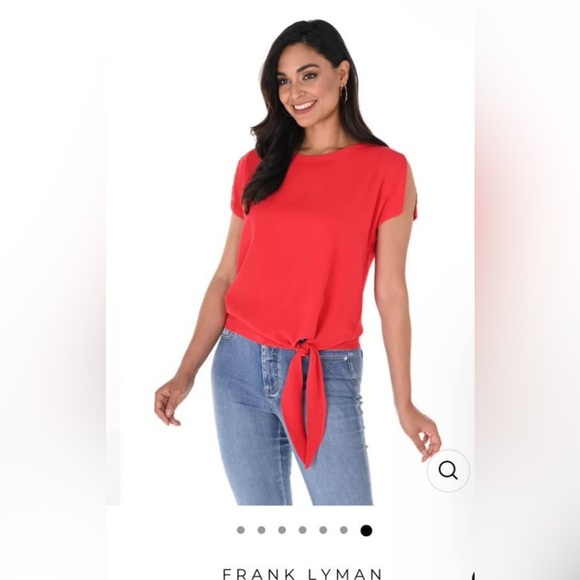 Frank Lyman Design Red Tie-Front Top - Picture 1 of 4
